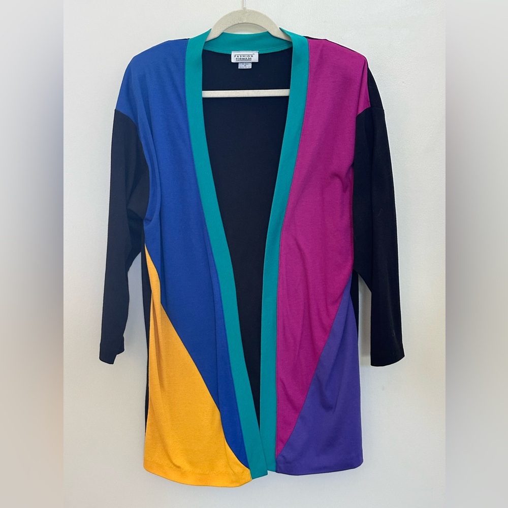 Fashion Formulas Vintage Color Block Cardigan/Sweater 80/90s